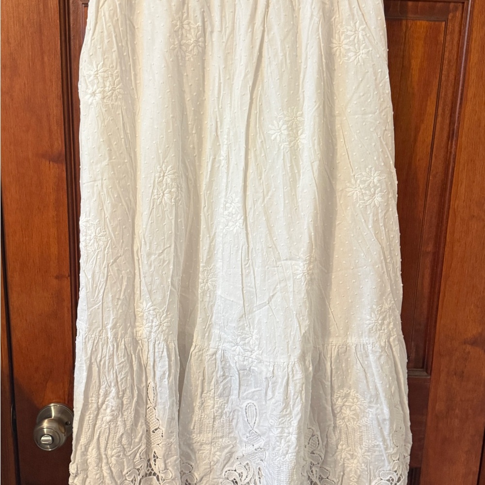 ANTONIO MELANI White Eyelet Maxi Skirt